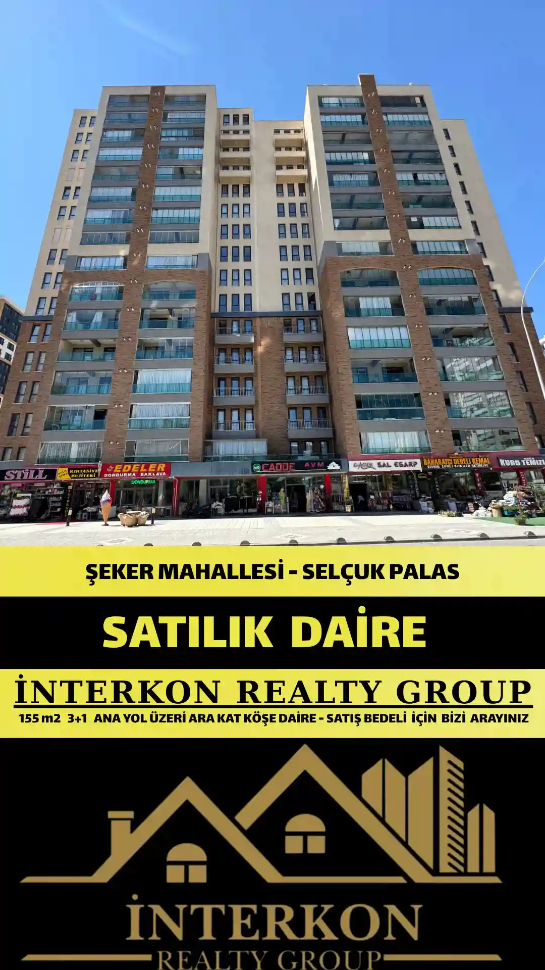 KONYA SELÇUKLU ŞEKER MAHALLESİ 3 +1 SATILIK DAİRE!